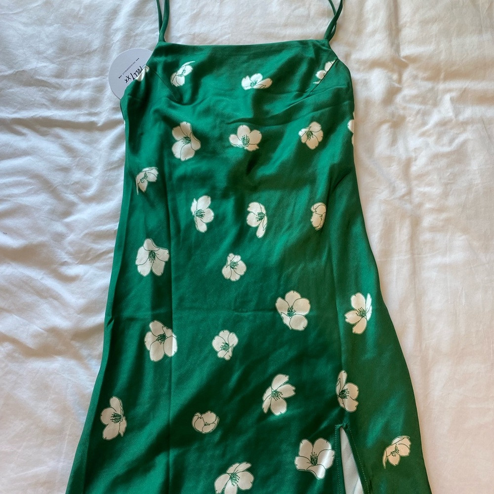 Princess Polly Green Floral Dress, size 4